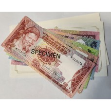 SWAZILAND 1978 . ONE 1 - TWENTY 20 EMALANGENI BANKNOTES . SPECIMEN